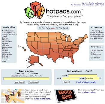 HotPads home page