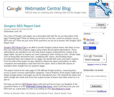google-seo-report-card