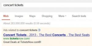 ads concert tickets