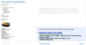 live spam screenshots google
