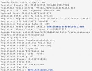 register.apple domain name