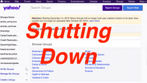 Yahoo Groups Shutting Down